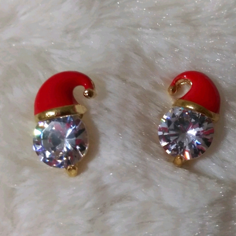 Santas christmas hat earrings